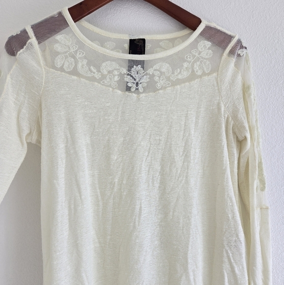 Free People Romantics Pretty Pretty Lace Long Sleeve Top Bloussize size XS - Picture 14 of 16